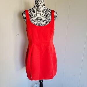 Asos Design Red Scoopneck Bodycon Mini Dress